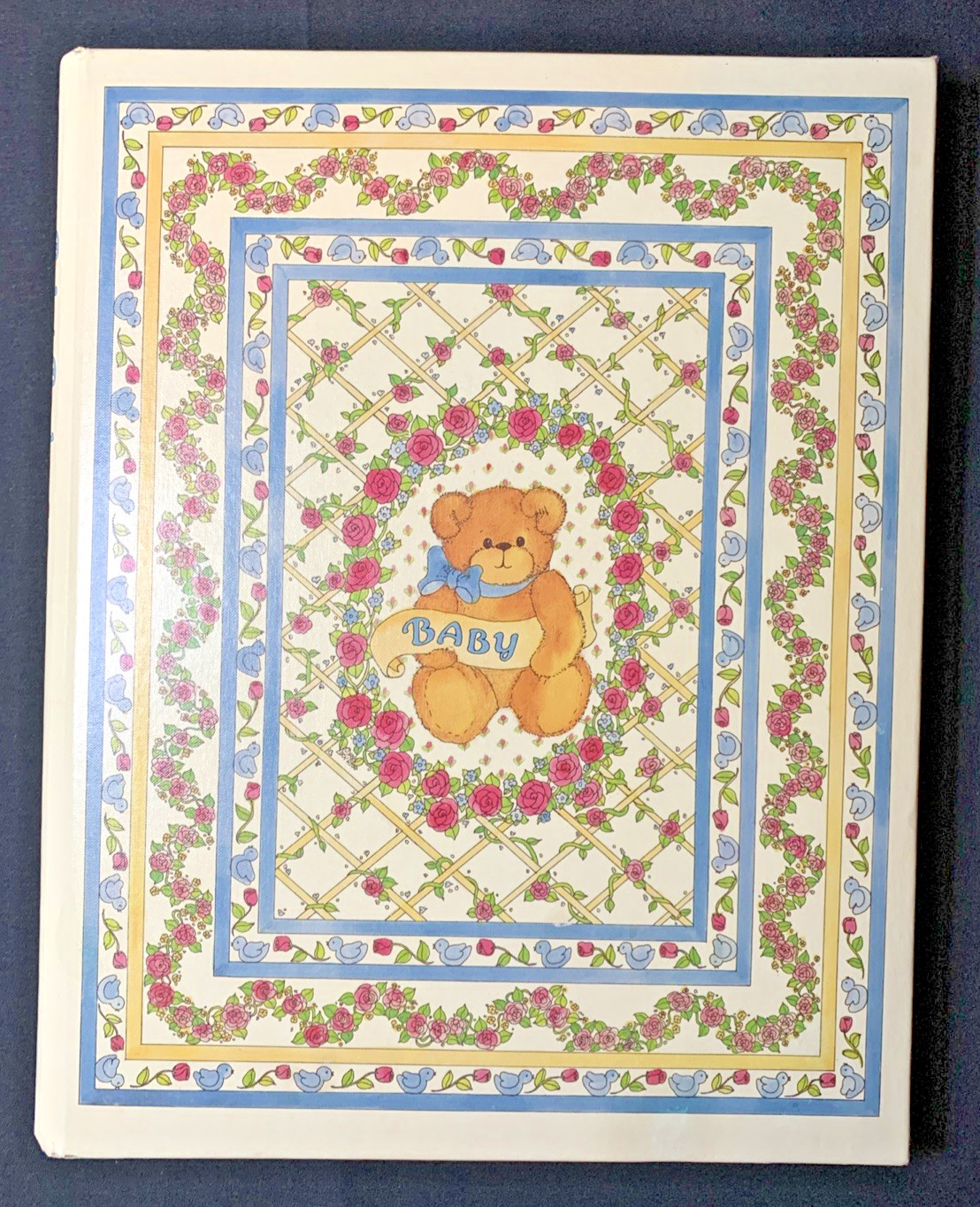 Vintage 1986 Lucy Rigg Baby Book C.R. Gibson Teddy Bear Padded Cover Unused New