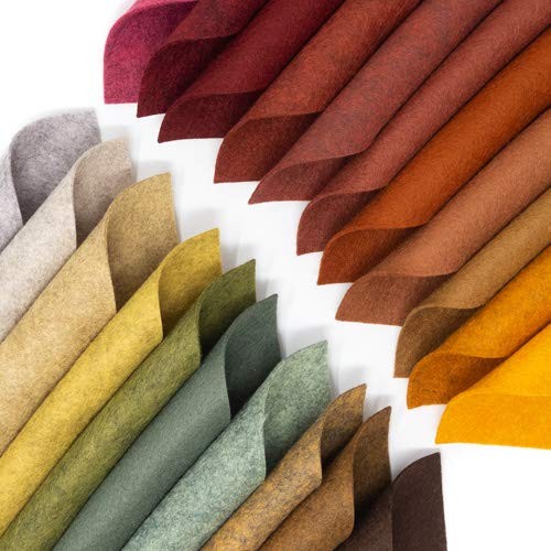 21 Felt Sheets Mix Color Fall Colors Collection Merino Wool Blend Felt Sheets...