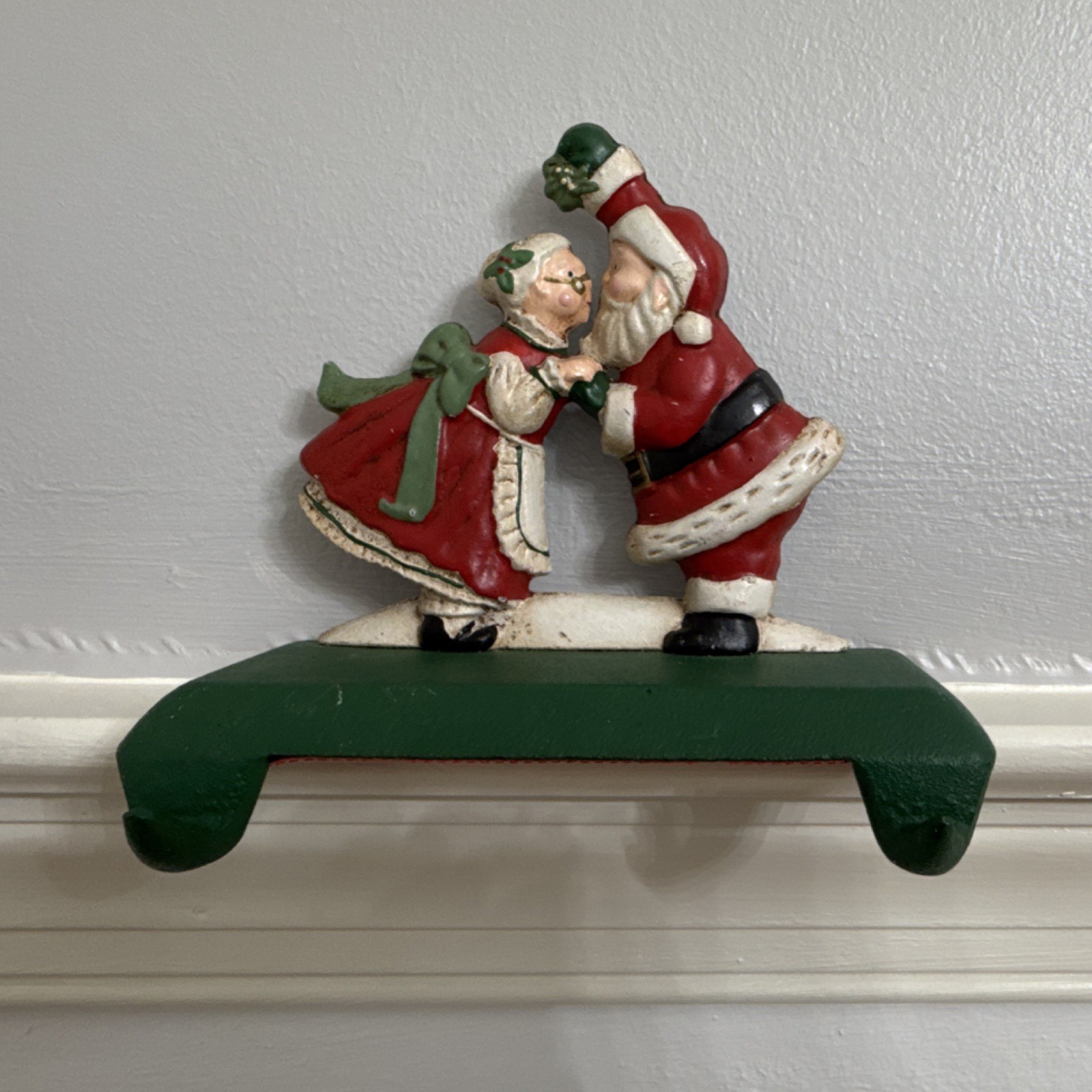 Midwest Santa Claus Christmas Decorative Metal Stocking Hanger Red Green White