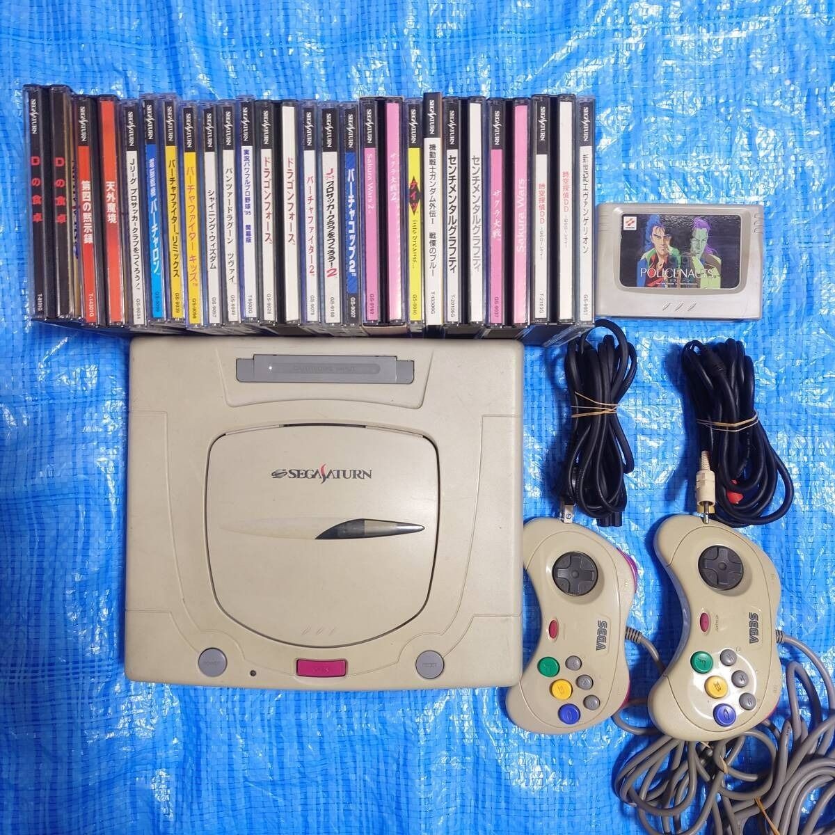 Sega Saturn Console HST-0014 Boxed 20 Game Lot Virtua Fighter Evangelion Japan