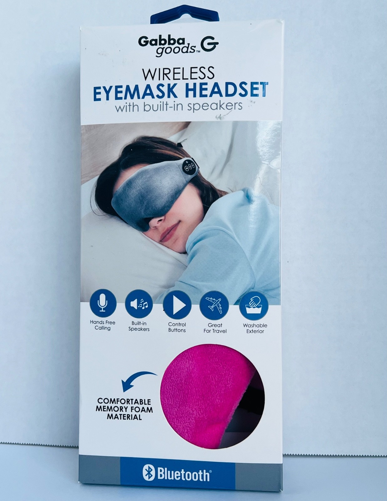 Wireless eyemask headset with built-in speaker