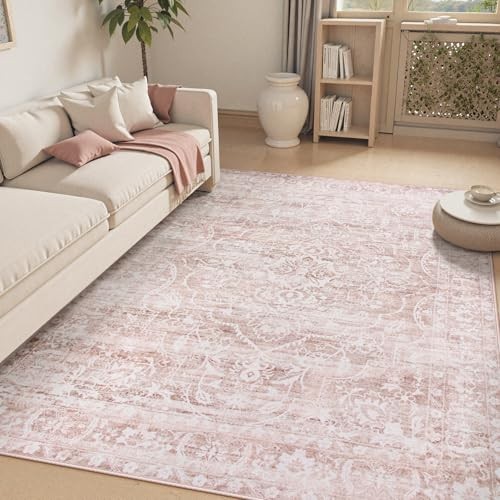  Pink Rug 6x9 Area Rugs - Soft Washable Rugs for Bedroom Aesthetic-Rugs for 