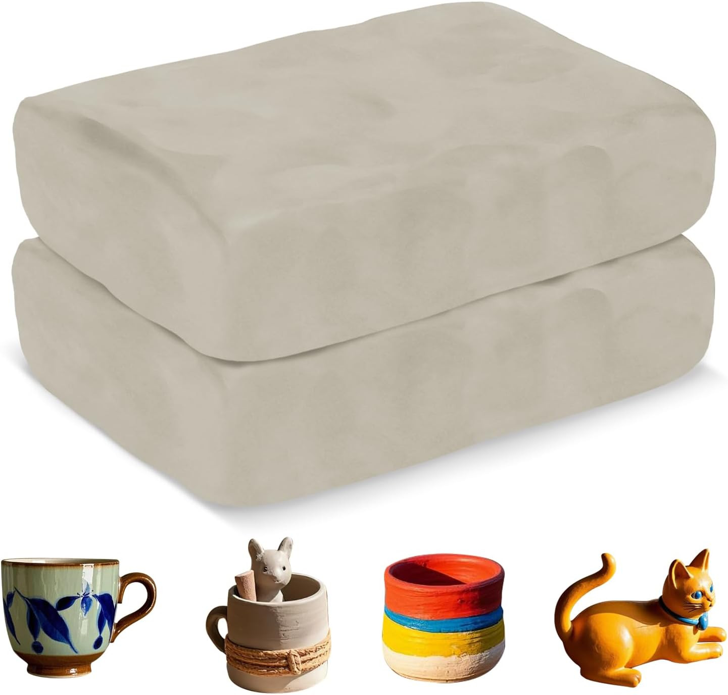 2.2 lb Air Dry Clay Natural Kaolin Sculpting Pottery Modeling Clay