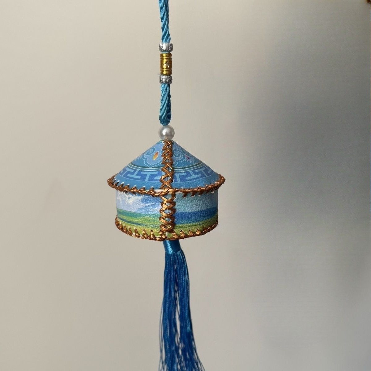 Mongolian Yurt Car Hanging Ornament Handmade Souvenir Ethnic Pendant Decor 1PC