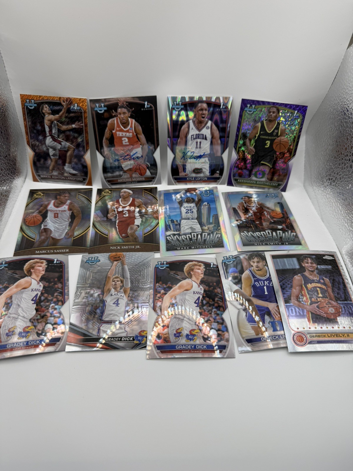 Bowman U Basketball Lot Auto /numbered/ Insert Gradey Dick /arterio Morris/lofto