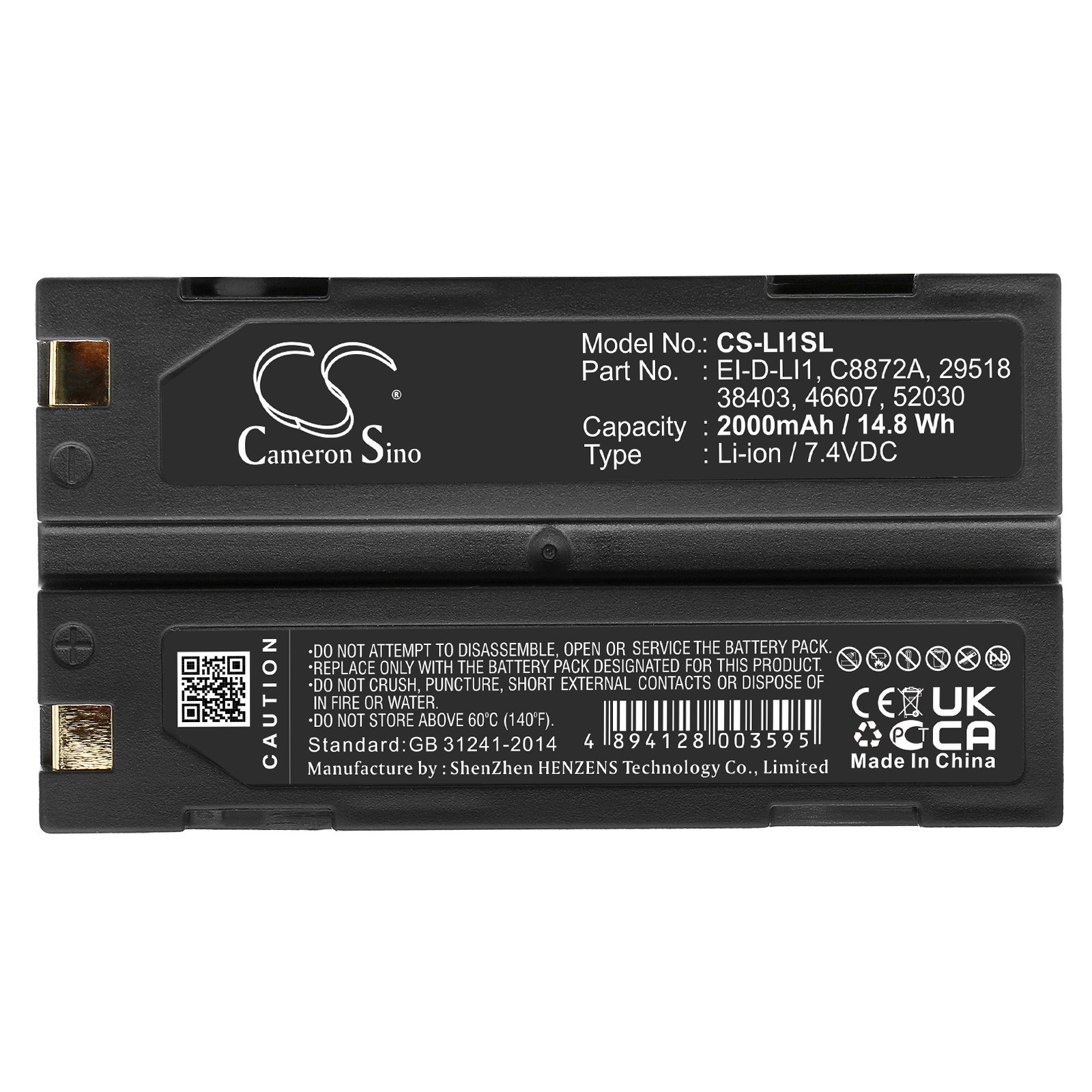 Battery 2000mAh Type C8872A EI-D-LI1 for Garmin MCR-1821J