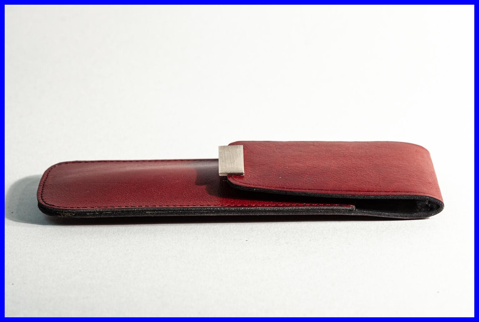 1980s Red Leather Case for Two Fountain Pens / Pencils