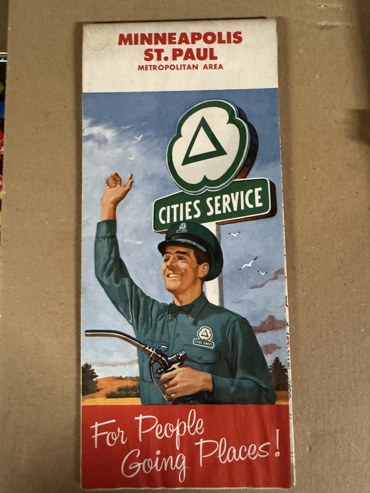 Vintage Cities Service Minneapolis St Paul Metropolitan Road Map Folded Brochure