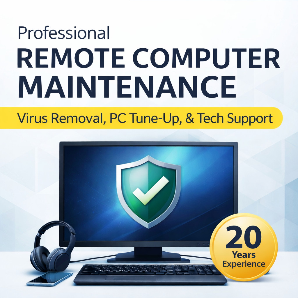 Remote PC Tune-Up & Virus Removal – 20 Yrs Experience