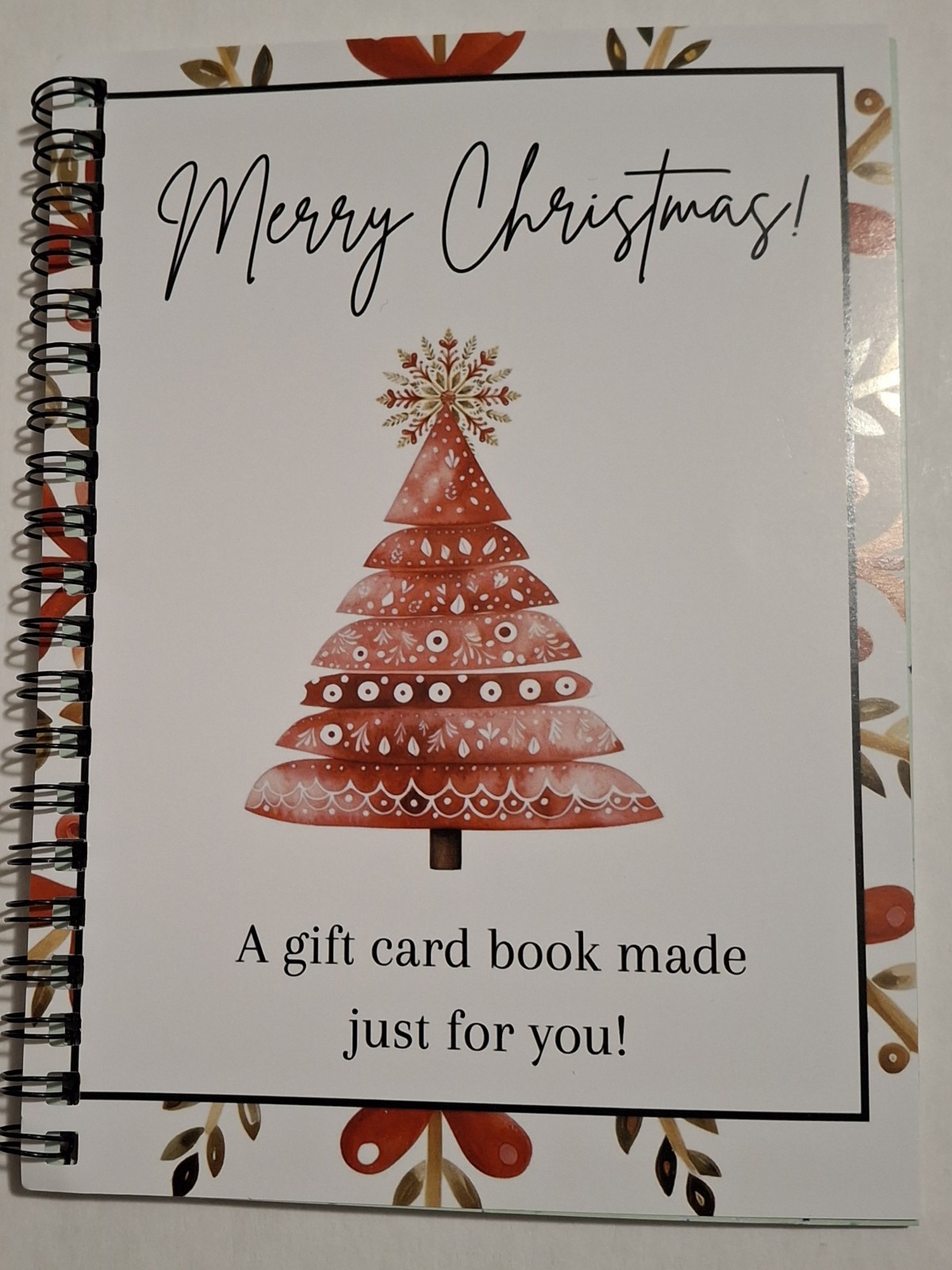 Christmas Gift Card spiral bound books New