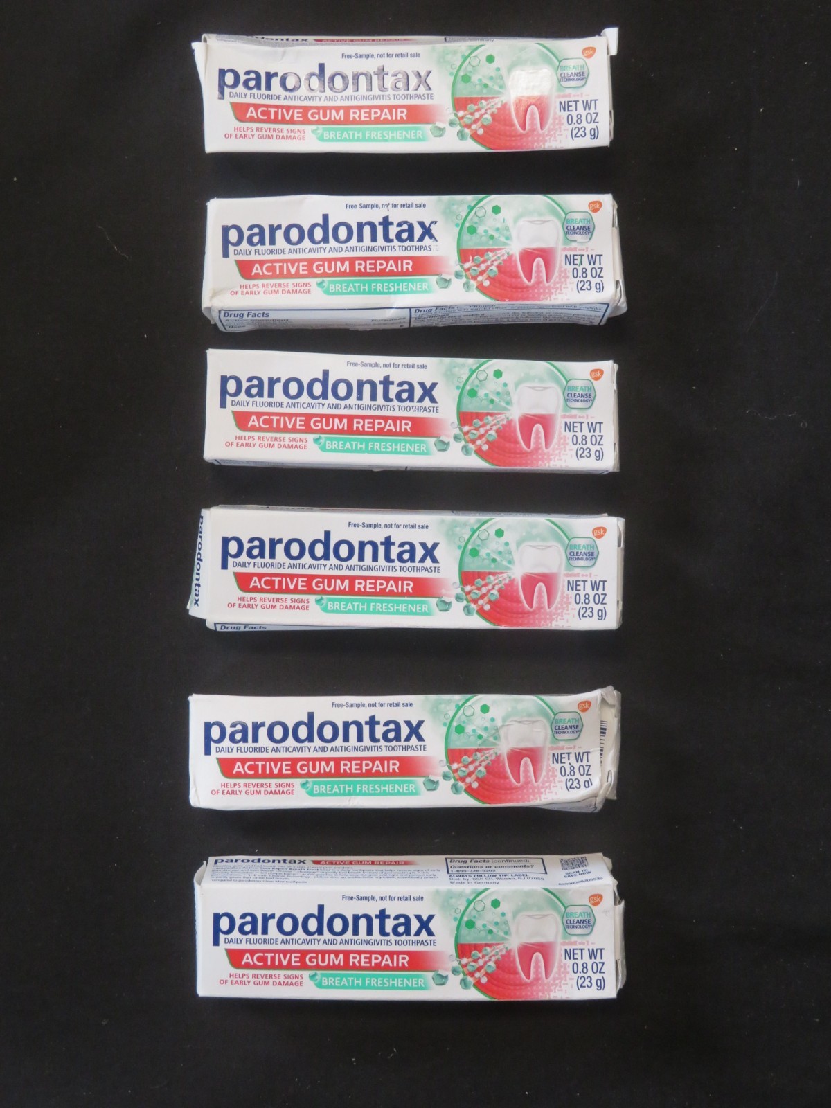 (6) Tubes of Parodontax Active Gum Repair Breath Freshener 0.8 Oz Each