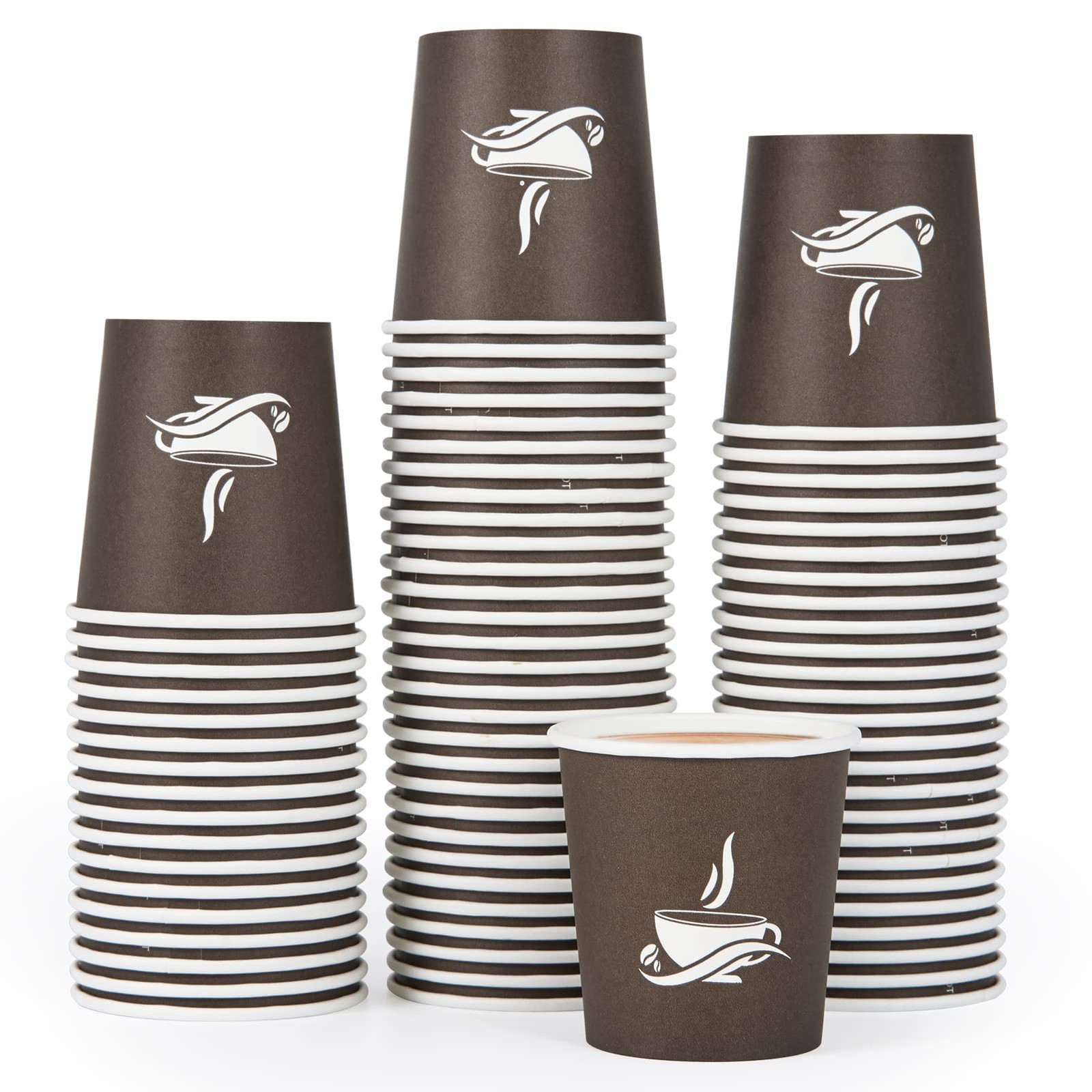500 Pack 4 oz Paper Cups, Brown Disposable Hot Coffee Cups for Party, Picnic,...