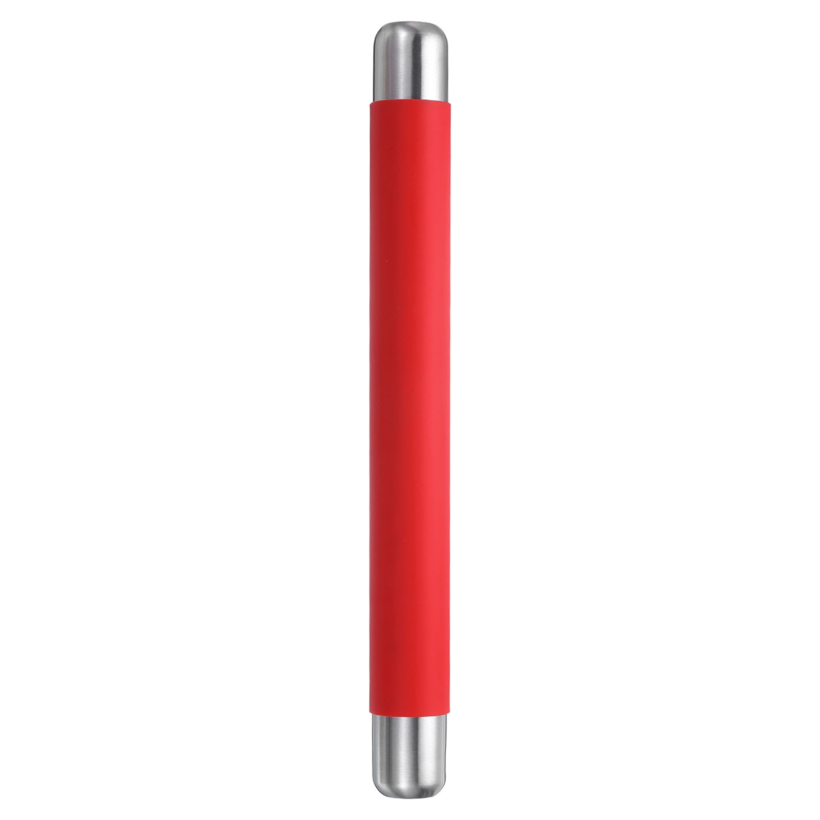 Rolling Pin 13.8" x 1.5" Non-Stick Stainless Steel Covered Silicone Red