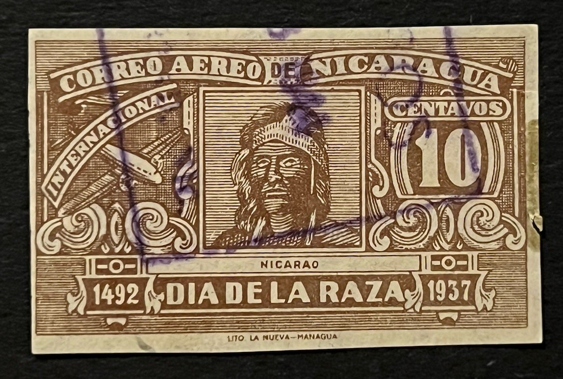 Travelstamps: 1937 Nicaragua Air Mail Stamp Sc #C219a 10c Day of the Race Used