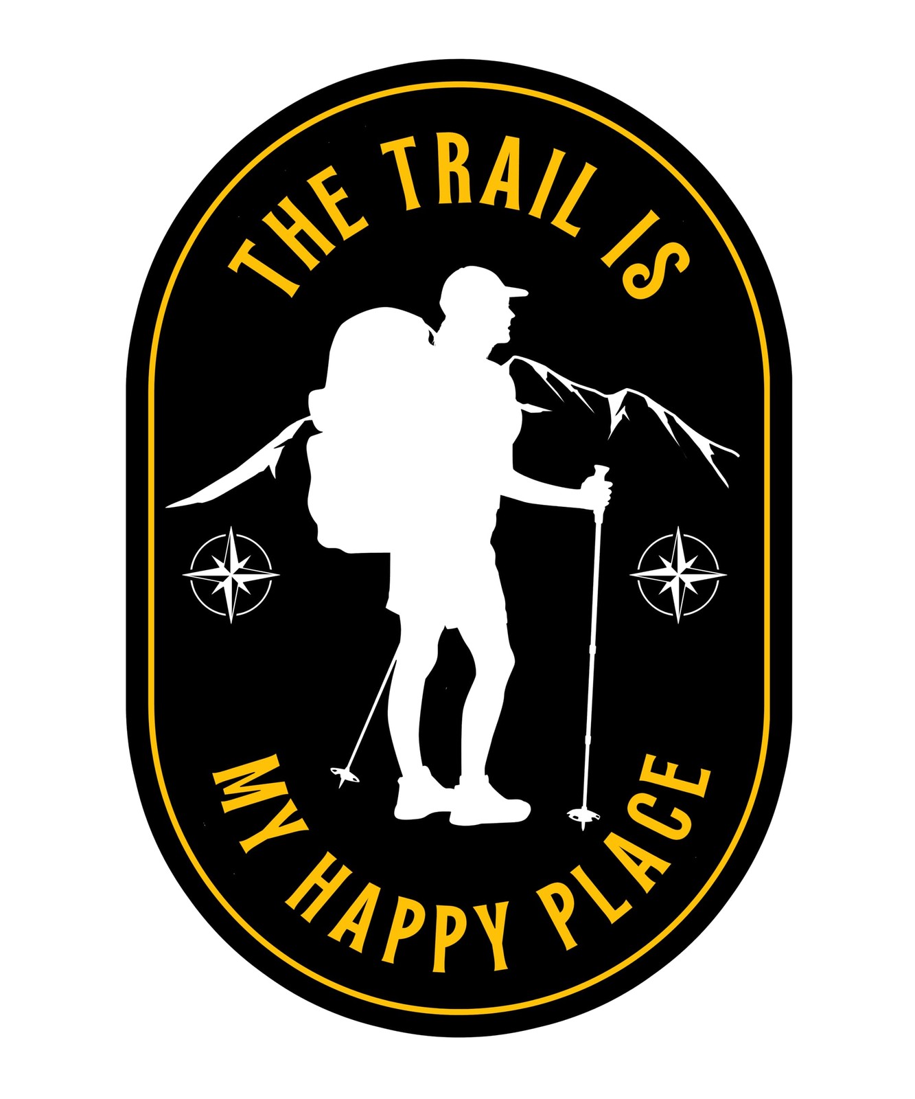 Waterproof Mountain Sticker 5in Vinyl Decal for Car, Laptop, Wall, Window