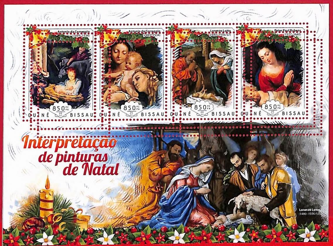 A5024 - GUINE-BISSAU - ERROR MISPERF Stamp Sheet - 2014 - ART Religion,Christmas