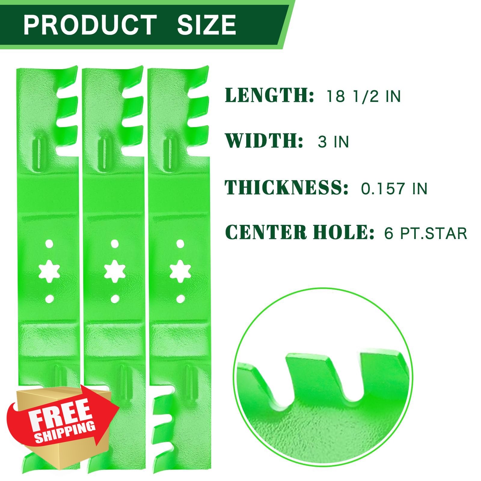 TENGMUJX Mulching Mower Blades for Toro Cub Cadet 54" Deck (6 Pack)