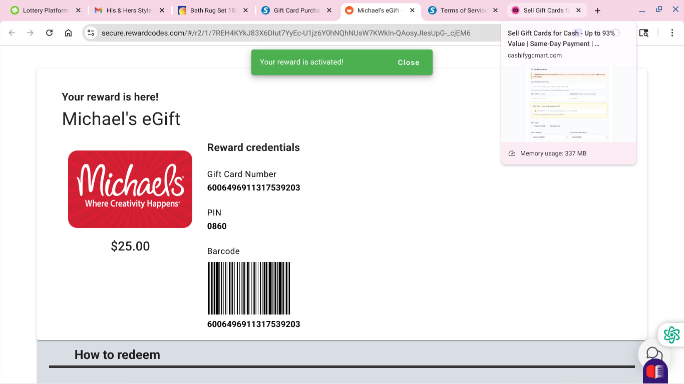 michaels e-gift card