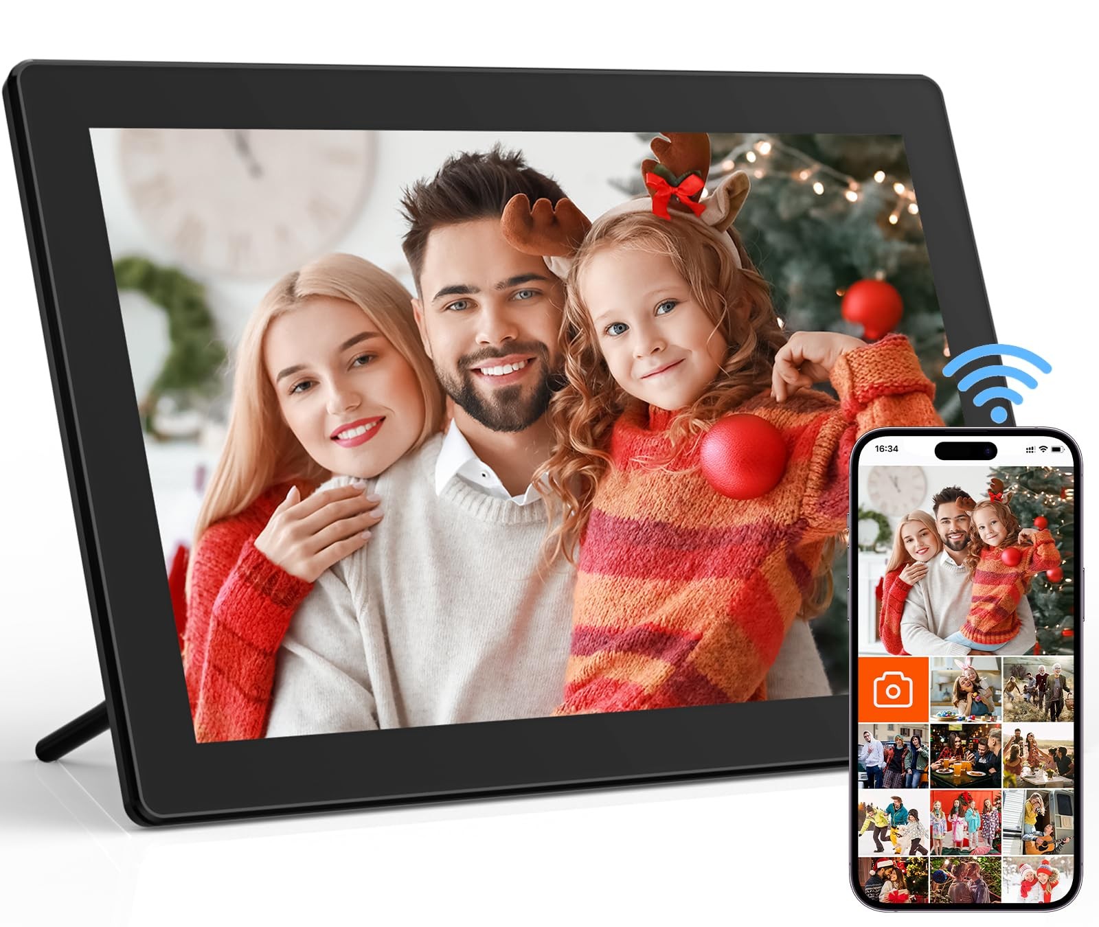 WiFi Digital Picture Frame, 10.1 Inch IPS Touch Screen Smart Cloud Digital Ph...
