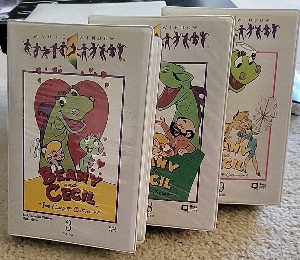 Beany and Cecil, Bob Clampett Vintage Betamax  Tapes vol 3, 8, 9 Sold As Lot