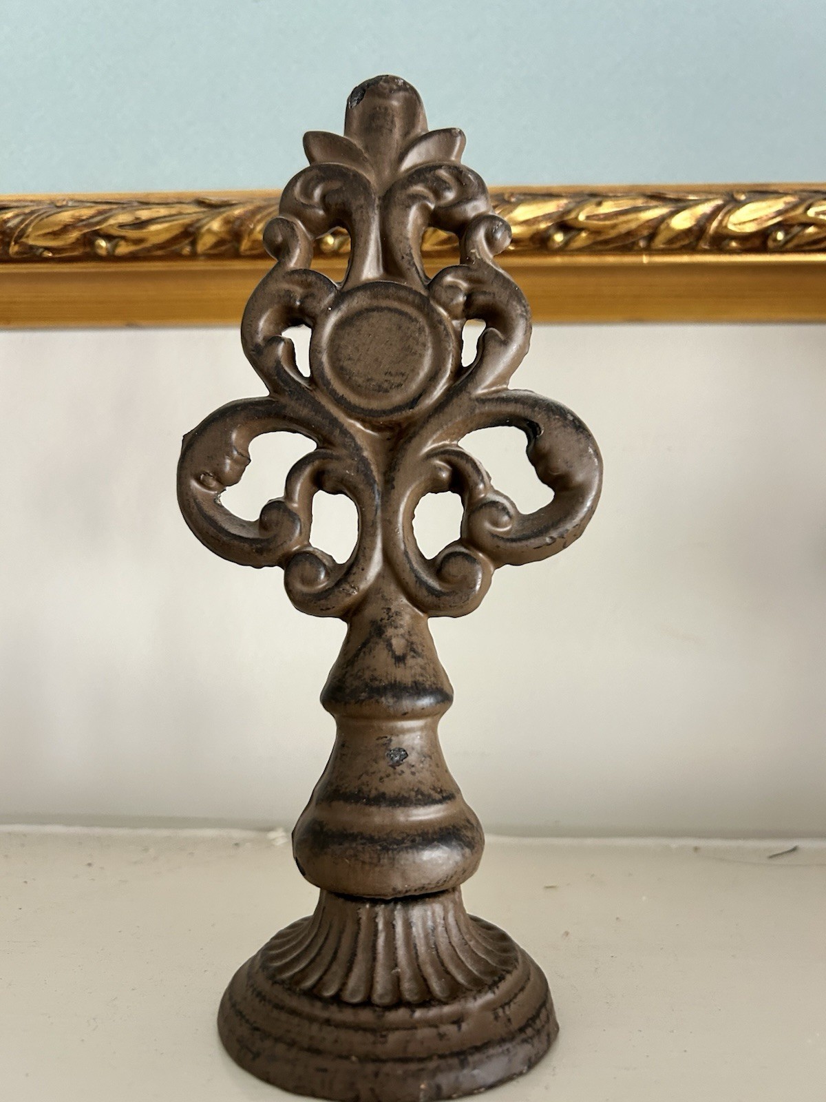 Vintage Cast Iron Finial Fence Post 6.5" Decorative