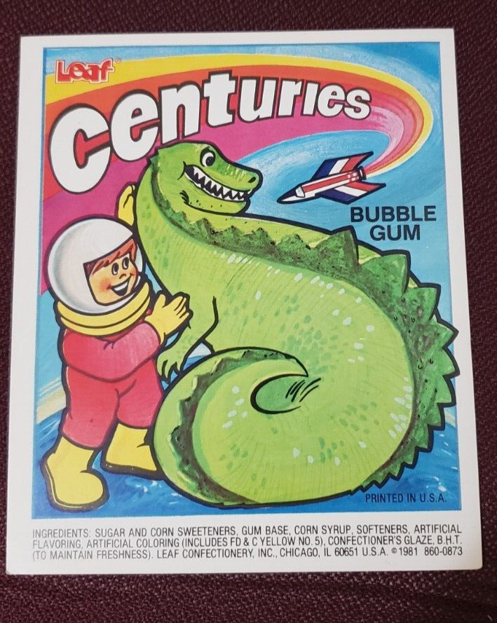 Leaf Centuries Bubble Gum Balls Vending Machine Display  Card  Dragon 1981