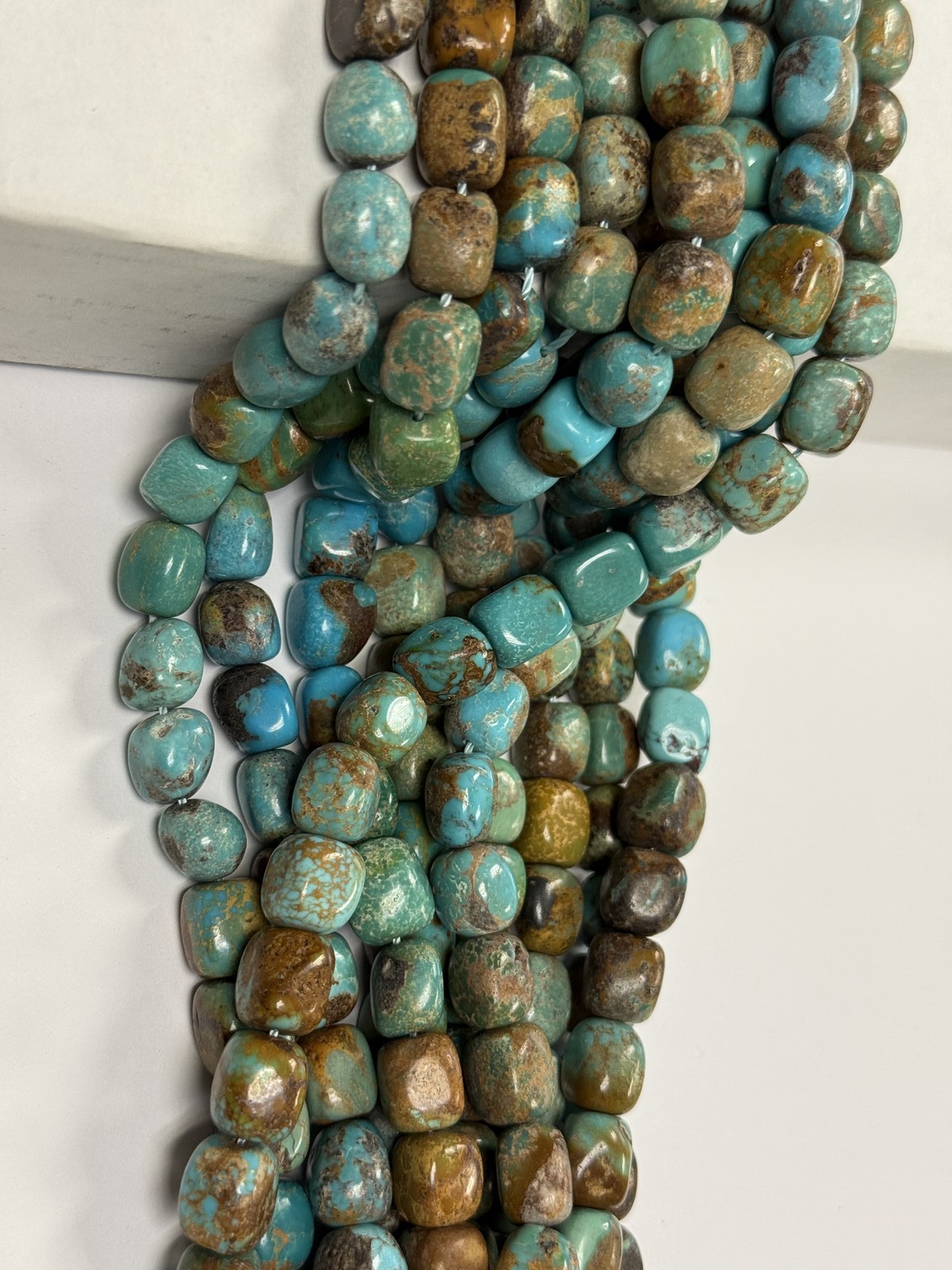 Natural Turquoise Irregular Rectangle Cube Beads Size 10x12mm 15.5'' Strand