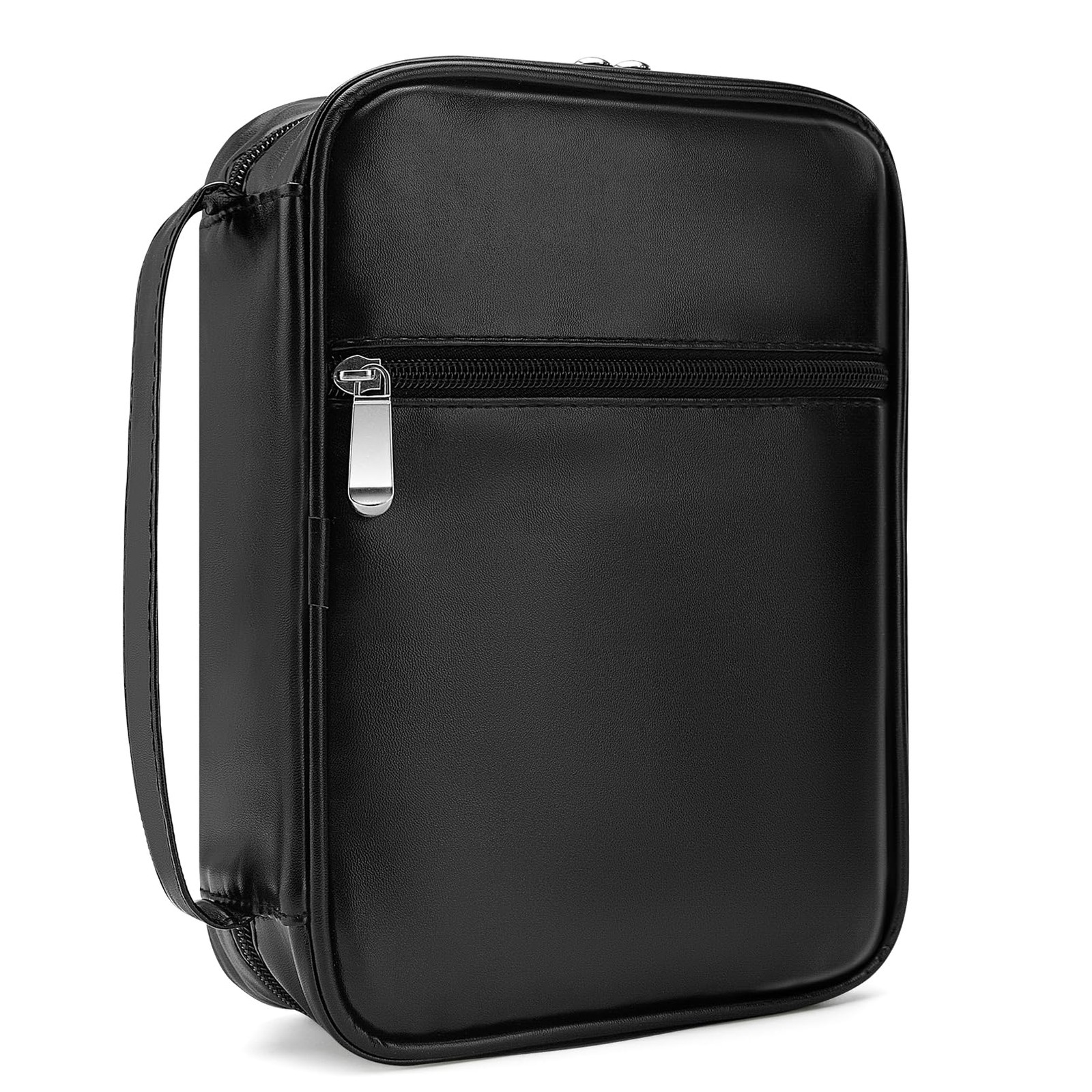 Aburbe Small Bible Cover Case for Women and Men, 9x6 PU 9''x6.5'', Black 