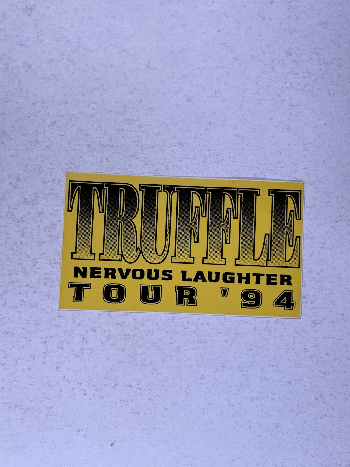 Truffle Sticker Original Metal Band Nervous Laughter Tour Promotional c. 1994