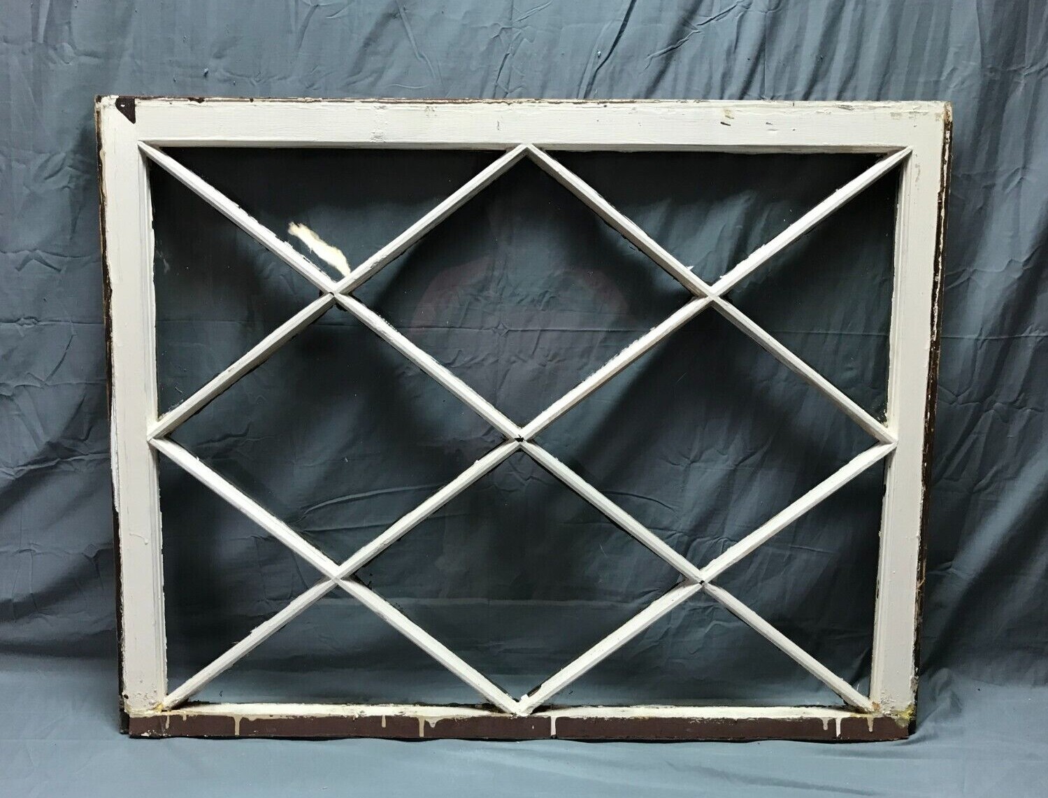 Antique Large Diamond Mission 12 Lite Window Sash Shabby Chic 31x40 VTG 496-26B