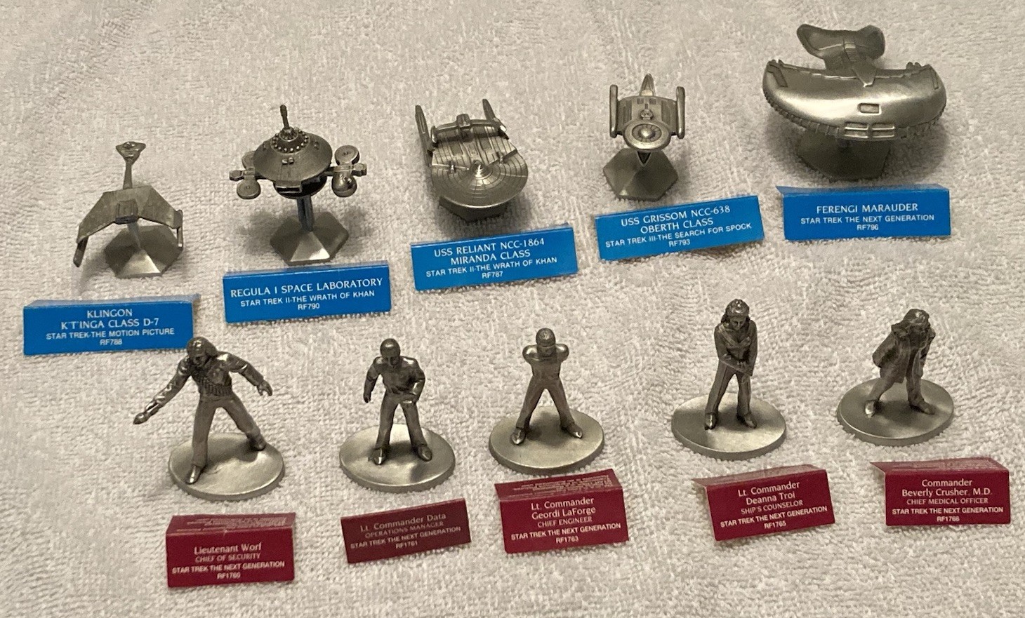 Rawcliffe STAR TREK Lot of 10 Pewter Figures & Ships