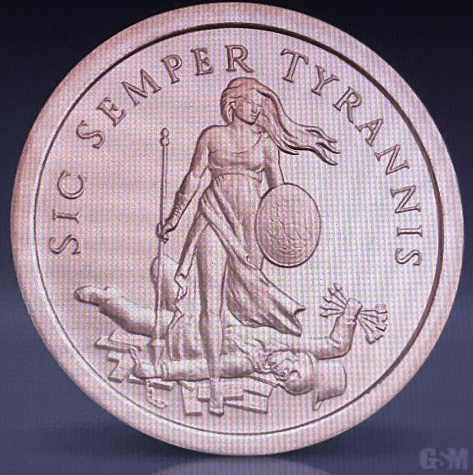 1 oz Sic Semper Tyrannis Copper Round 2026 .999 Fine Copper Bullion 1 AVDP Ounce