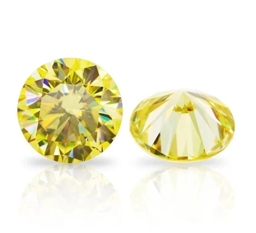 1 CT Round Cut Natural Yellow Color Loose Lab Grown Diamond VVS1 Certified U421