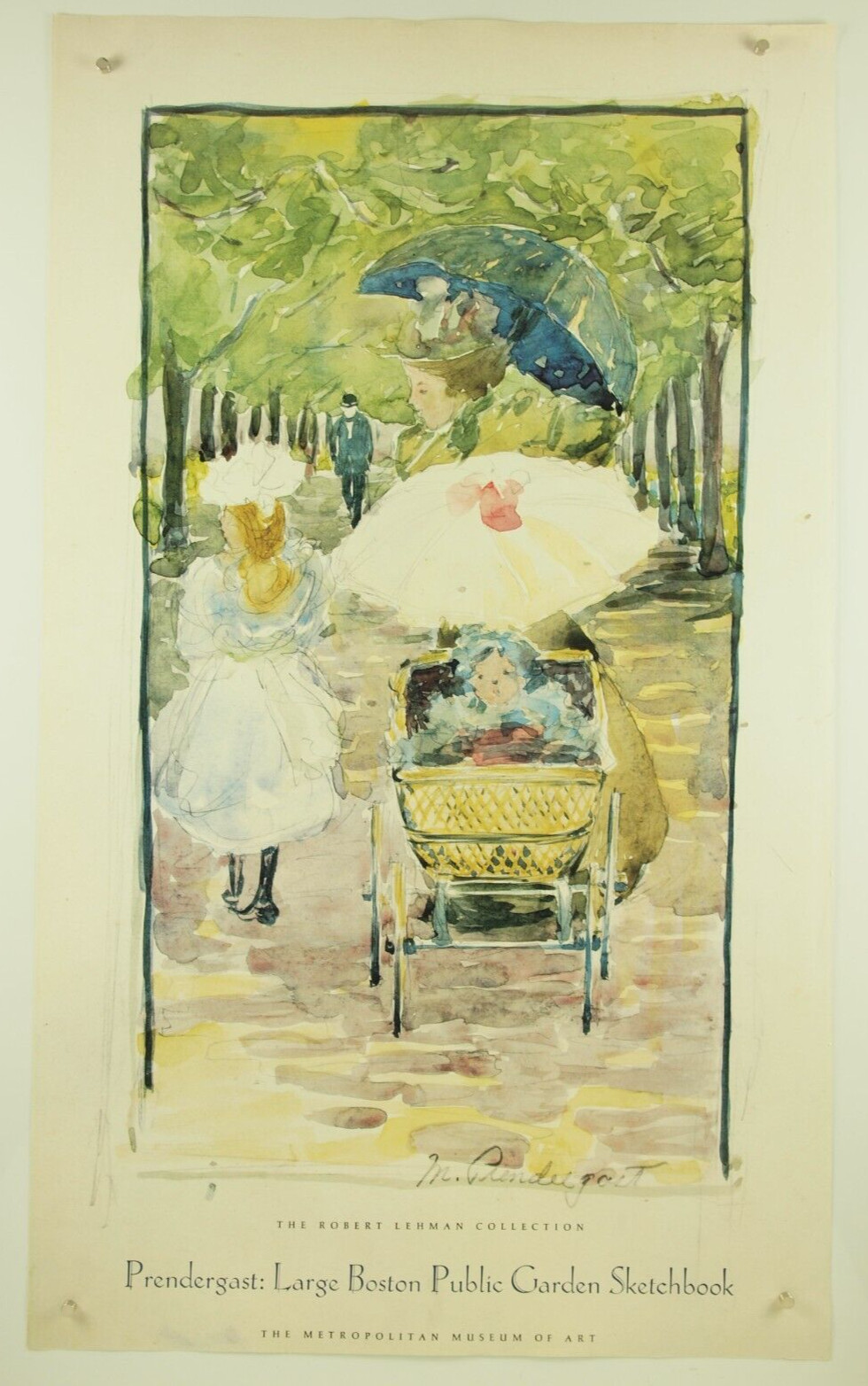 PRENDERGAST Boston Public Garden Sketchbook print poster 24x40" woman child baby