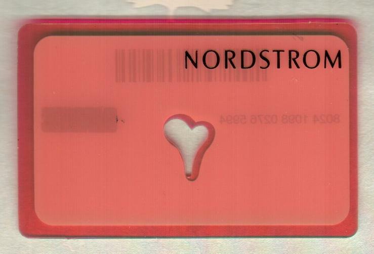 NORDSTROM Heart ( 2008 ) Die-Cut Gift Card ( $0 )