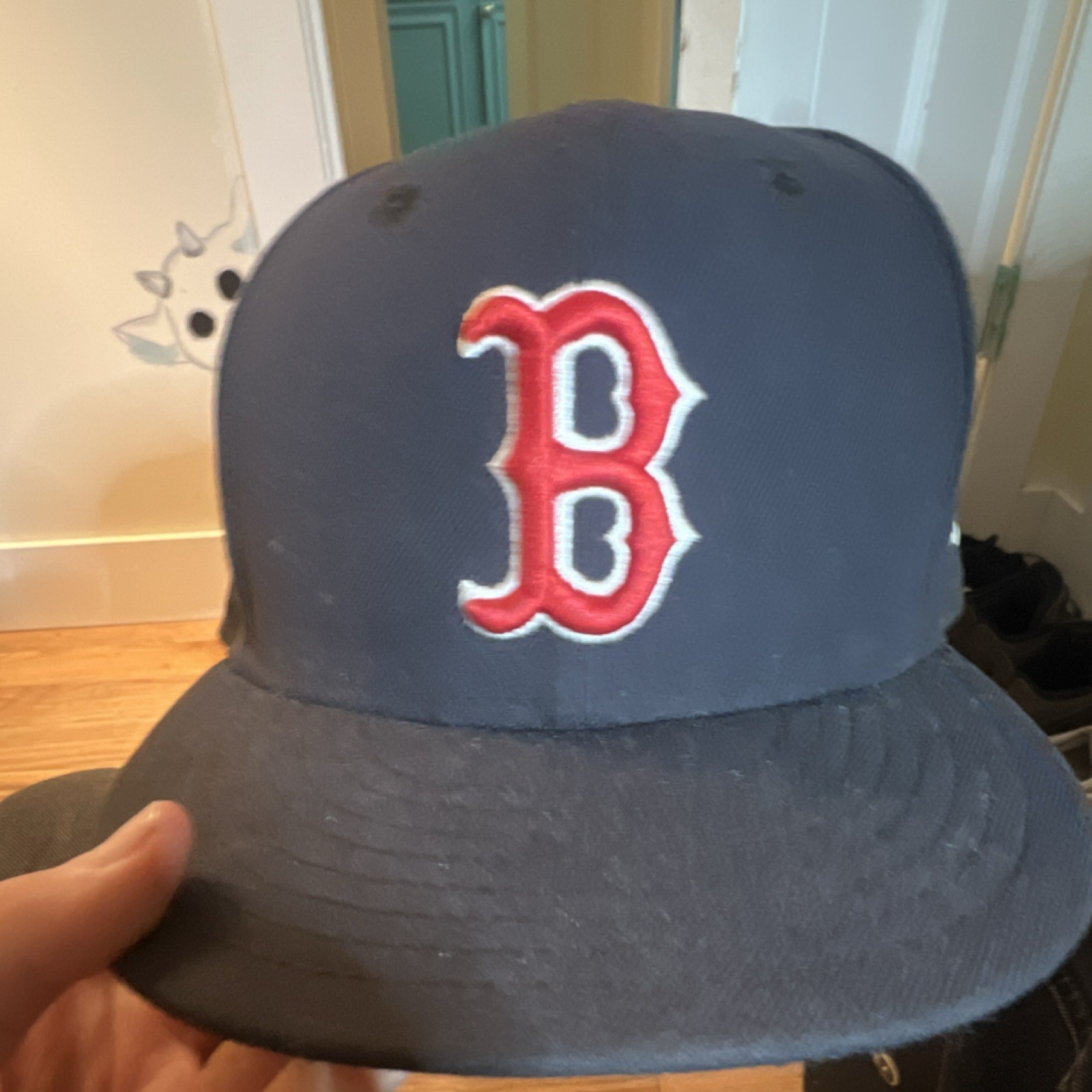 Boston Red Sox MLB Official Baseball Cap Navy Blue Red 'B' Logo Fan Hat Blue Red