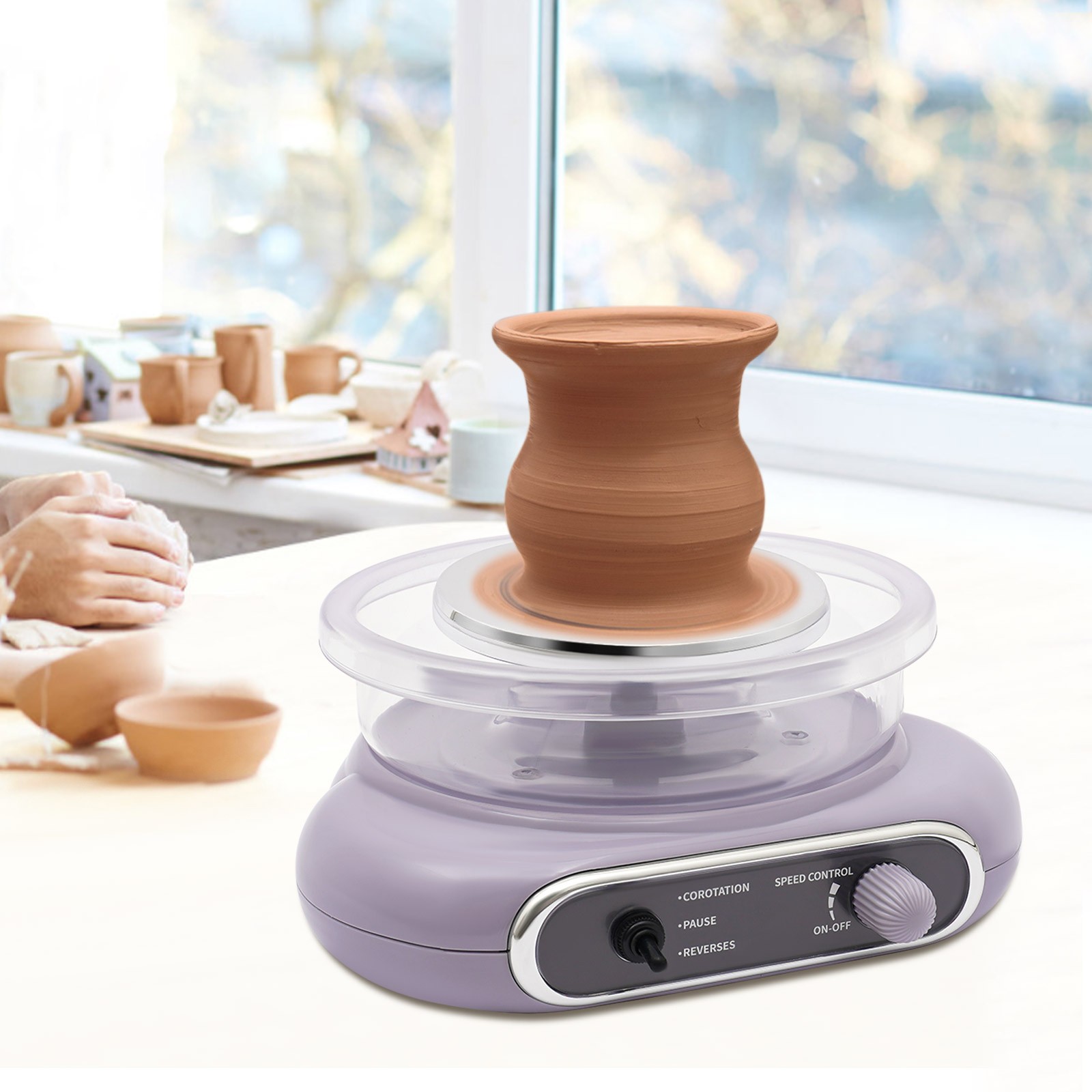 Electric Adjustable Speed Pottery Machine Mini Clay Making Pottery Craft Kit