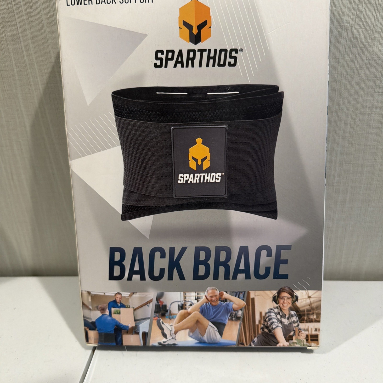 Sparthos Back Brace for Lower Back Support Sz Small New Open Box