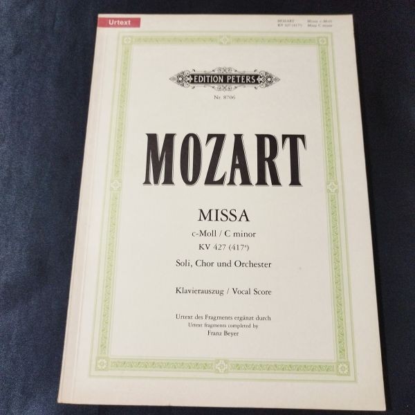 Sheet Music Chorus Vocal Score Mozart Missa in C minor, KV 427 (417a) Solo and M