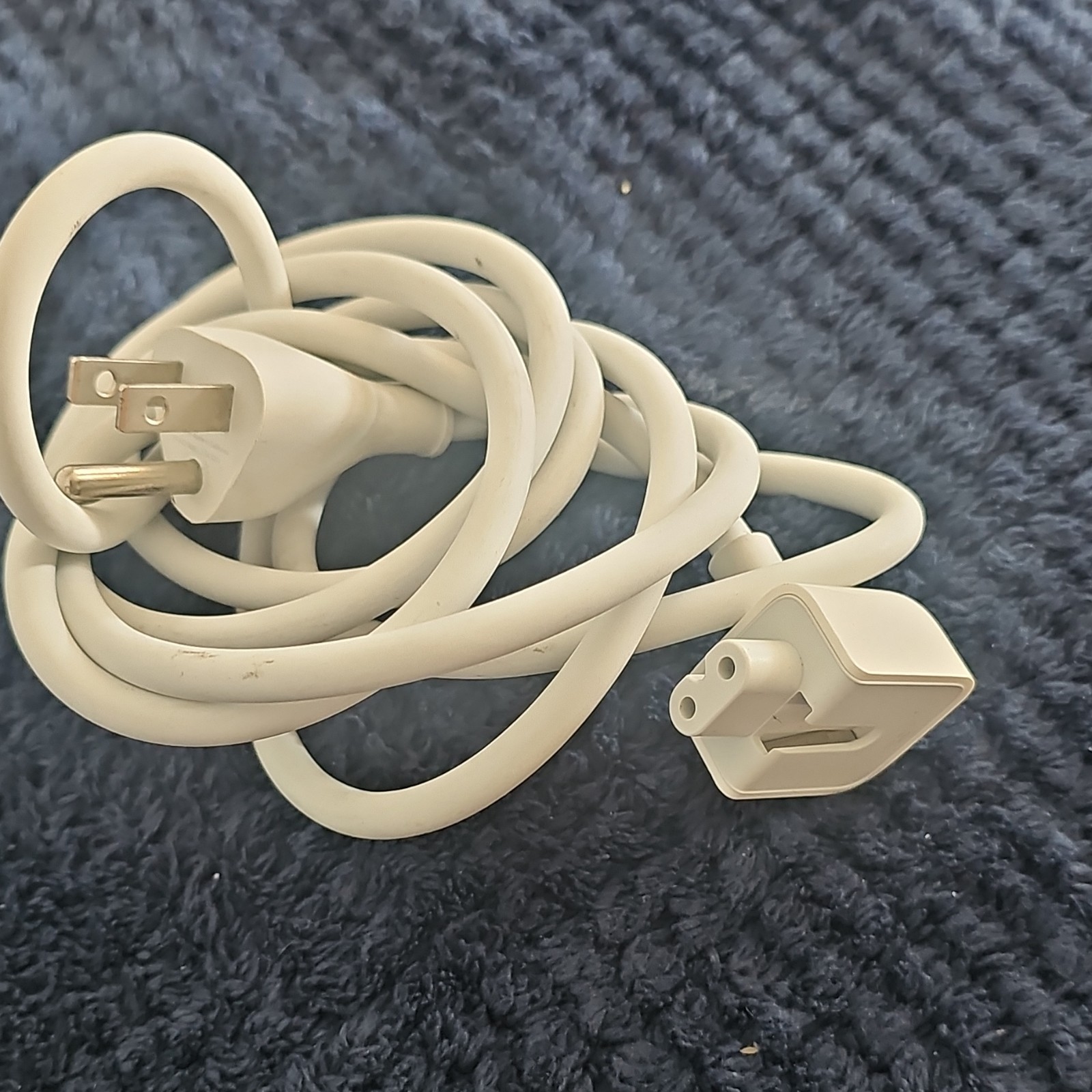 Apple White 3-Prong to Apple 2-Prong Power Cable for Computer Electronics