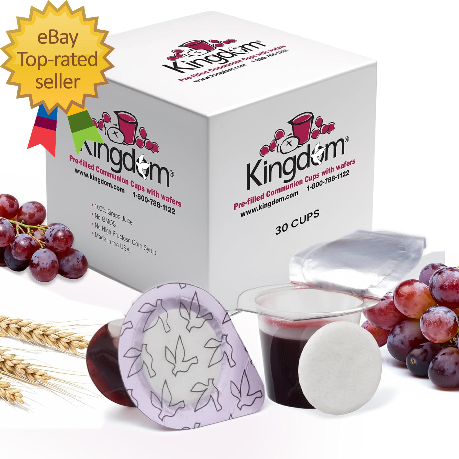 Prefilled Communion Cups with Wafers - 30 Count  7.09 x 8.66 x 13.78 inches