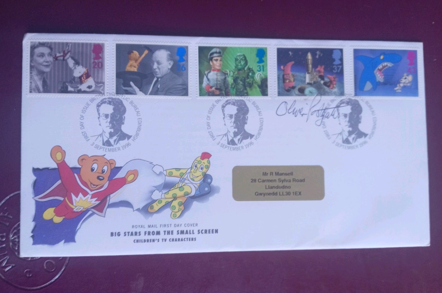 Oliver Postgate Bagpuss Signed First Day Cover