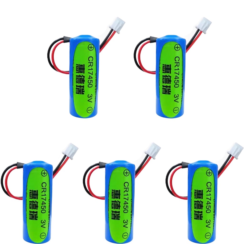 5PCS CR17450 3.0V 2500mAh Non-rechargeable Li-ion Battery with 2.54 White Plug