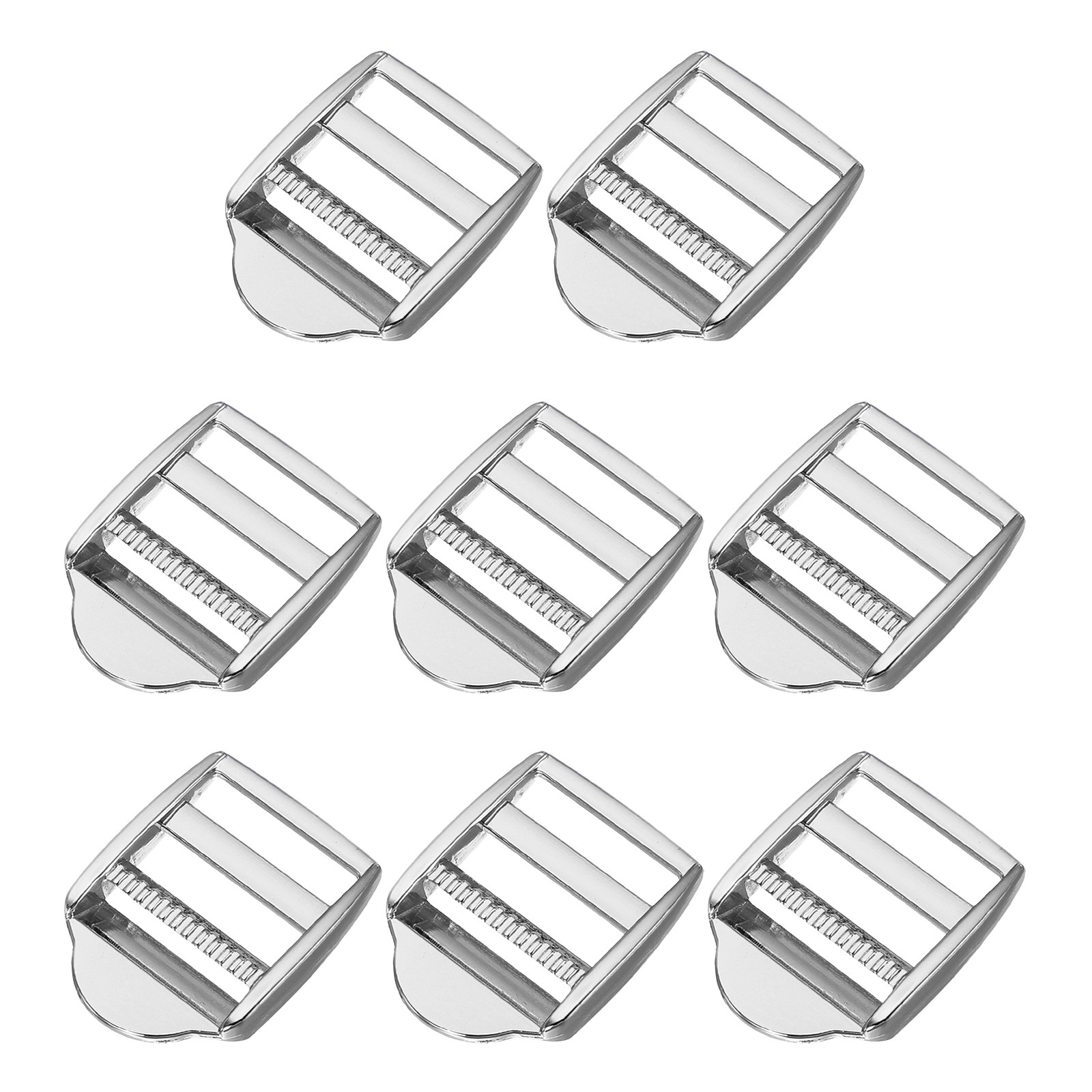 8pcs Ladder Lock Buckle Slider 1" Zinc Alloy Adjustable Buckle, Black-Gray 7