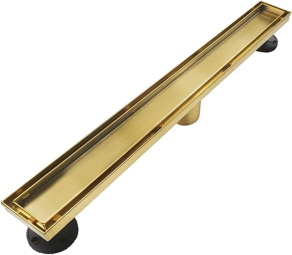 NEODRAIN 60" Gold Linear Shower Drain 2-in-1 Flat Tile Insert Cover Stainless