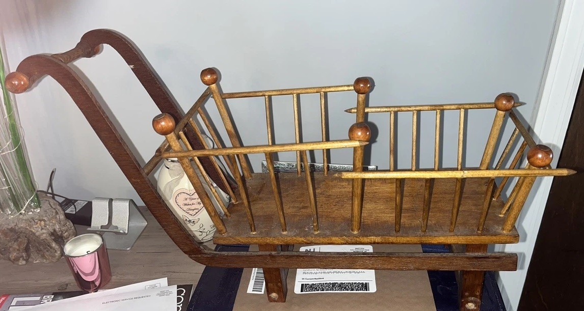 Antique Vintage Baby Doll Carriage Without Wheels