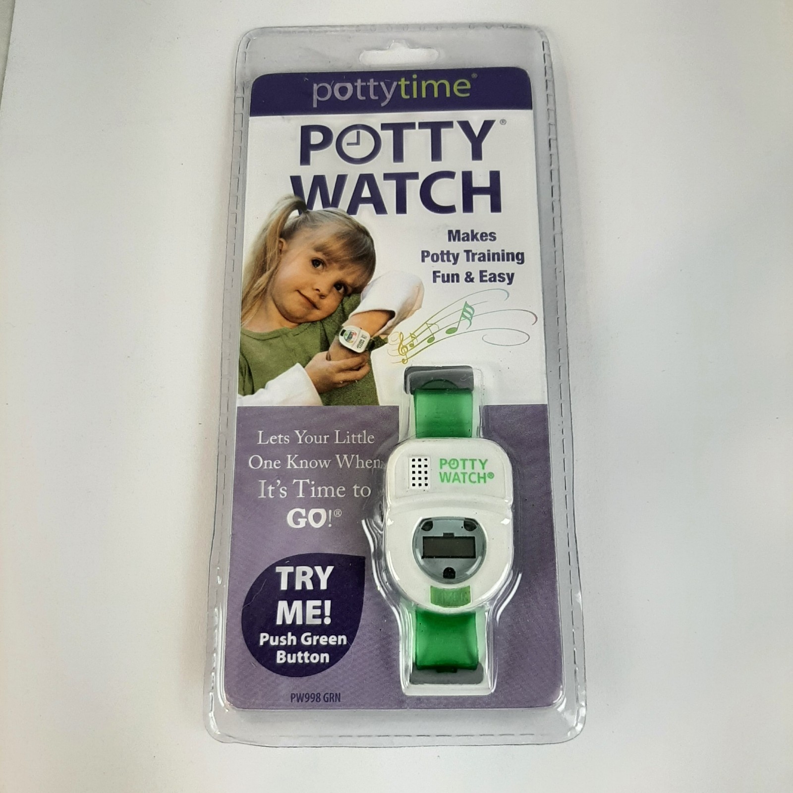 Potty Time The Original Potty Watch Green Toilet Training Aid - New!