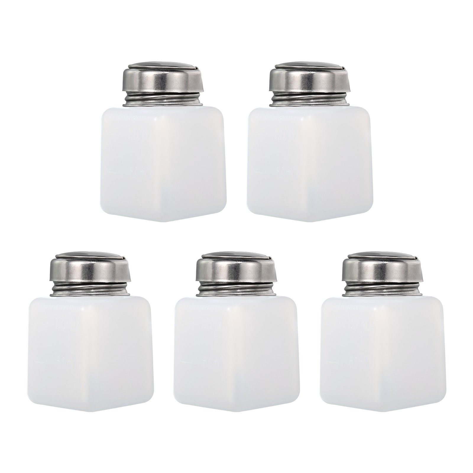 5 Pack 4 Oz 120ml Alcohol Push Down Pump Dispenser Bottle Press White