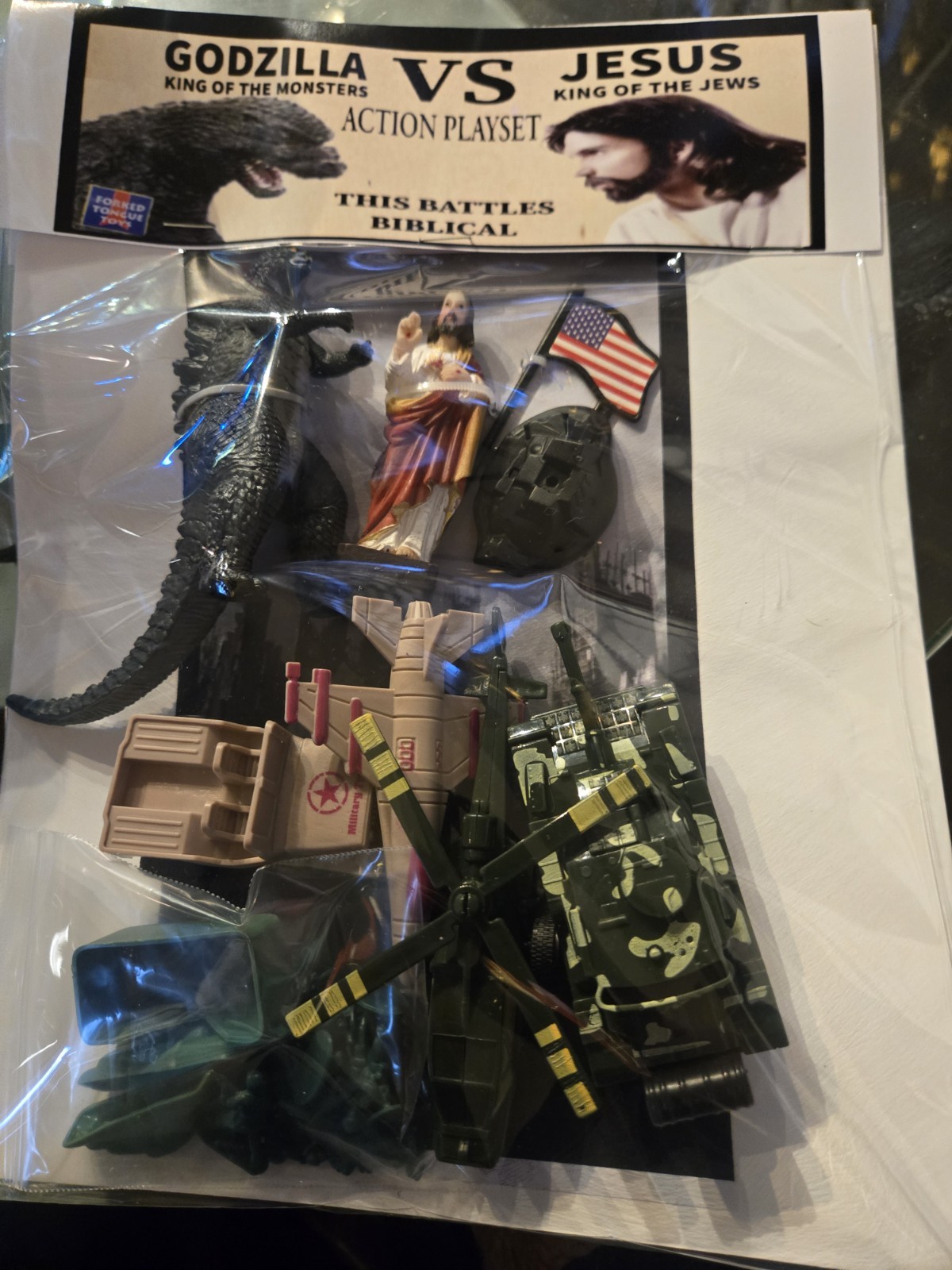 Godzilla  VS Jesus  Action Playset