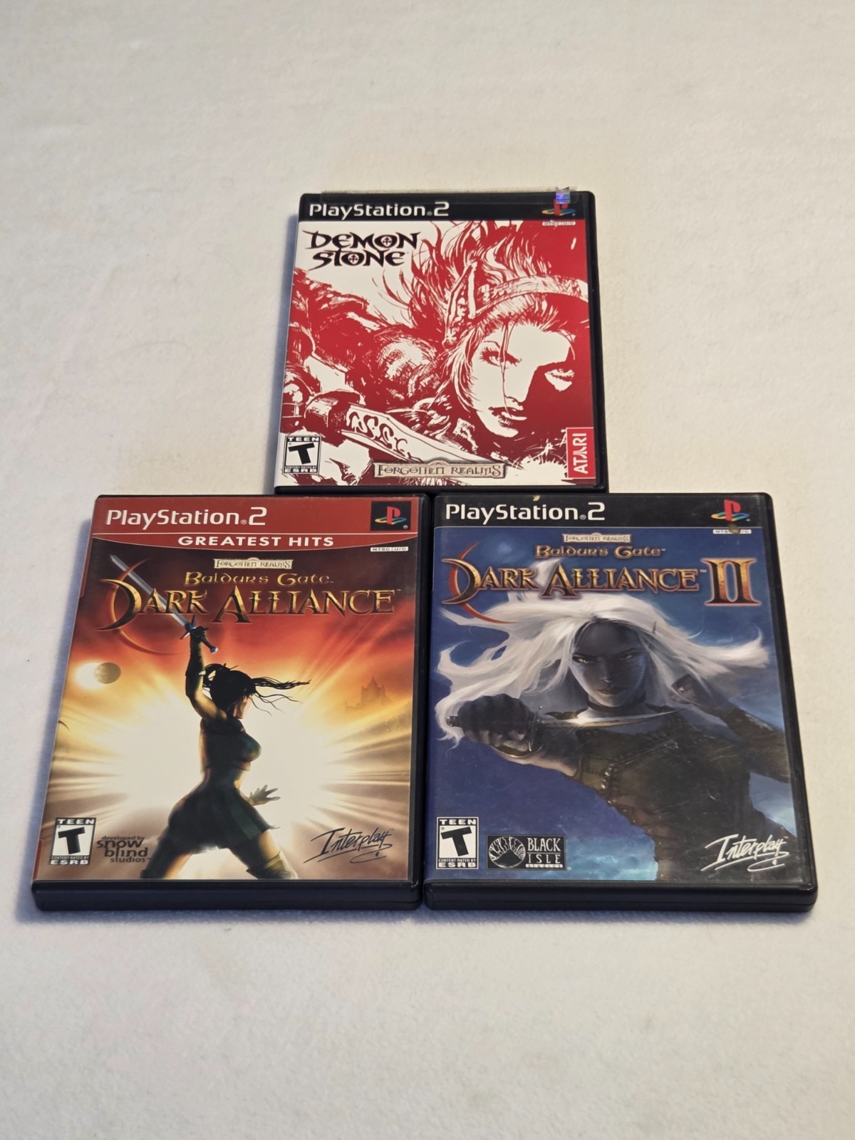 Dark Alliance I II & Demon Stone lot CIB Sony PlayStation 2 PS2 Baldur's Gate 1
